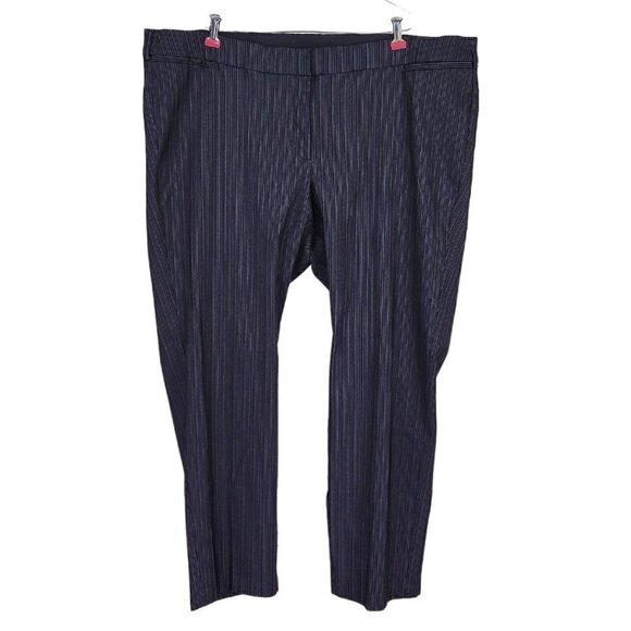 Lane Bryant The Allie Dress Pants Size 28 Trouser Straight Black Pinstripe 46X31 - Picture 1 of 12